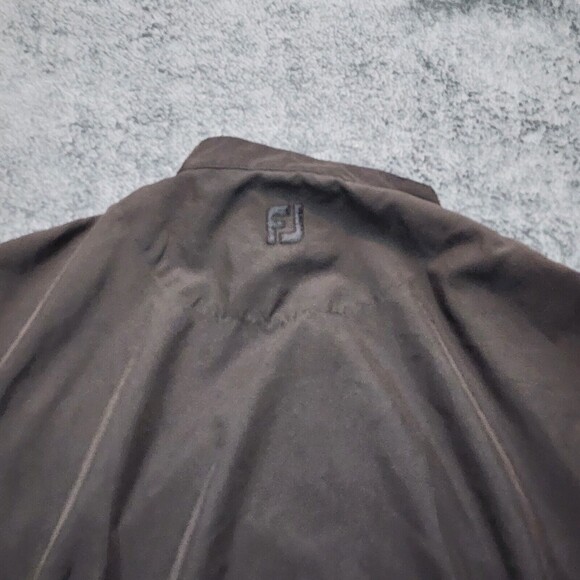 FootJoy Golf Vest Size L 1/4 Zip Button Snap Black Pullover Windbreaker - Picture 3 of 12